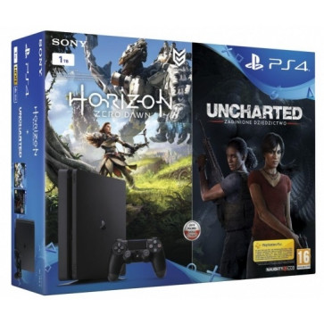 PlayStation 4 SLIM, 1TB + Horizon Zero Dawn + Uncharted: The Lost Legacy