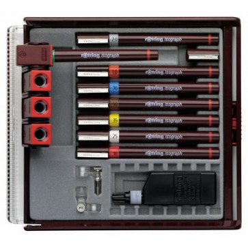 Trusa pt. desen tehnic, 8 tocuri/set, ROTRING Isograph