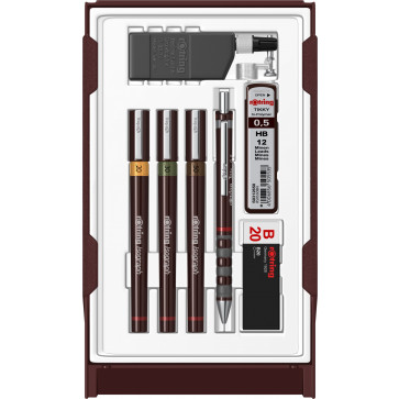 Trusa pentru desen tehnic, 3 tocuri/set, ROTRING Isograph