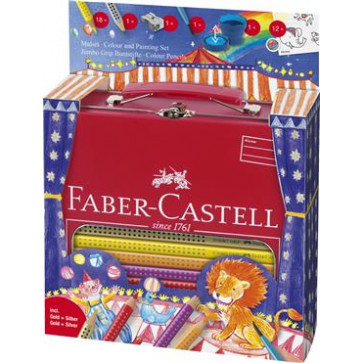 Set Cadou, 18 culori/set, Desen si Pictura Jumbo Grip Circus Faber-Castell