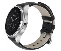 SmartWatch VECTOR Watch Luna, argintiu, curea din piele neagra