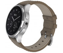 SmartWatch VECTOR Watch Luna, argintiu, curea bej din piele 