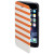 Husa Flip Cover pentru iPhone 6/6S, HAMA Stripes Booklet, Orange/White