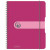 Caiet A5, matematica, cu spira, coperta PP cu elastic, 4 perforatii, 80 file, fucsia opac, HERLITZ