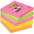 Notes autoadeziv, 76 x 76mm, 5 x 90 file/pachet, neon asortate, POST-IT Super Sticky 654S-N