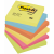 Notesuri autoadezive (6 seturi), 76 x 76mm, 100 file/set, diferite culori neon, POST-IT ”DYNAMIC” 654-TFEN