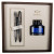 Set stilou + pix + calimara, negru metalizat, Ebony Metal Chiselled, PARKER Urban Premium