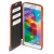 Carcasa Samsung Galaxy S5, portocaliu, din piele de bovina, FEDON