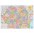 Harta plastifiata, Romania administrativa, 160 x 120cm, baghete lemn, STIEFEL