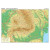 Harta plastifiata, Romania fizico-geografica, 100 x 70cm, baghete lemn, STIEFEL