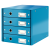 Suport pentru documente cu 4 sertare, albastru, LEITZ Click & Store