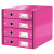 Suport pentru documente cu 4 sertare, roz, LEITZ Click & Store
