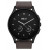 SmartWatch VECTOR Watch Luna, negru satinat, curea maro din piele 