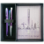 Set stilou + pix + notes in cutie, violet metalizat, cu accesorii cromate, Amethyst Pearl, PARKER Urban Premium Vacumatic
