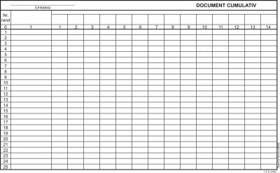 Document cumulativ, orizontal, A4, tipar fata, 100 file/carnet