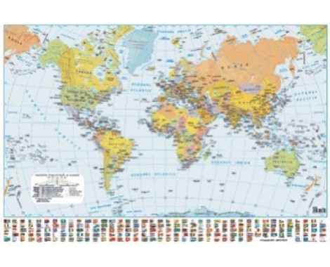 Harta plastifiata, Lumea politica, 140 x 100cm, AMCO PRESS