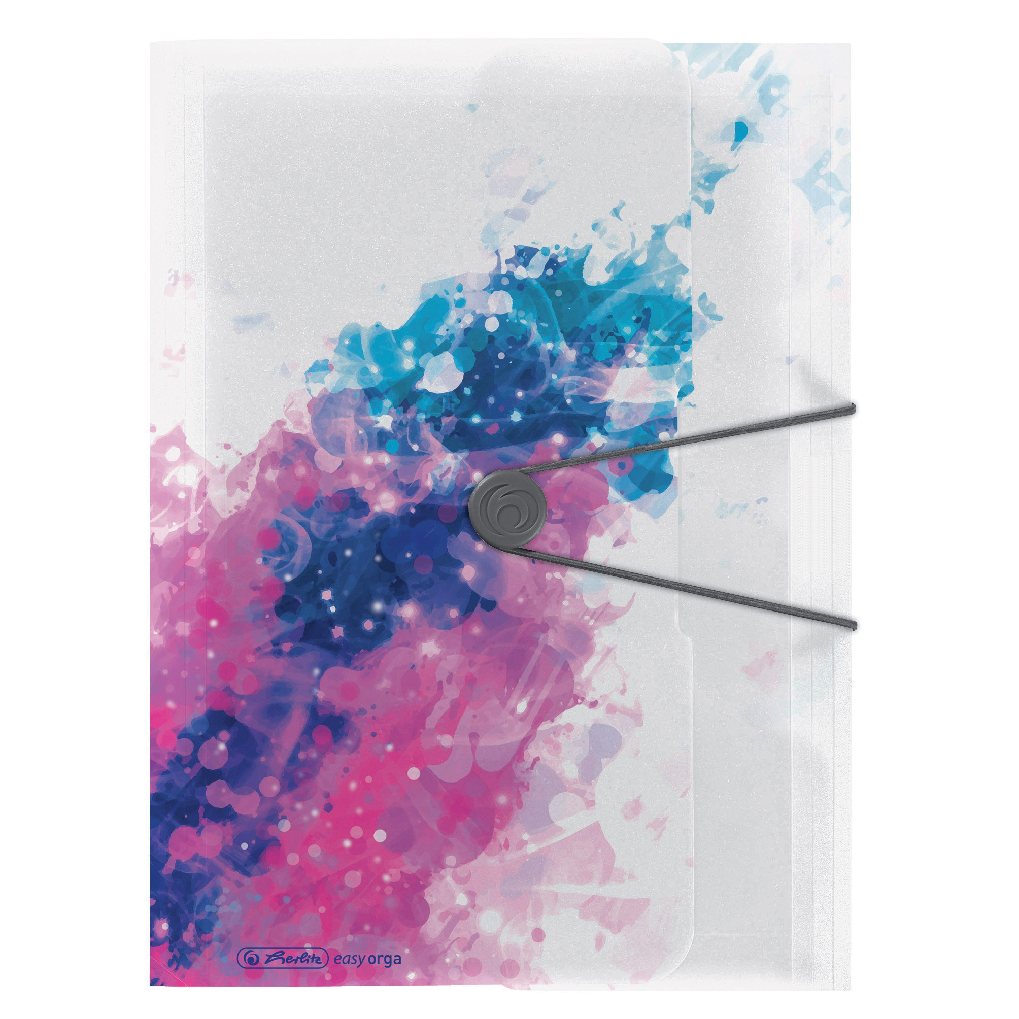 Mapa din plastic A4 inchidere buton cu elastic HERLITZ Color Splash Roz