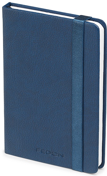 Caiet de birou A6, albastru, din imitatie de piele, FEDON Notebook