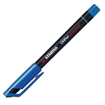 Marker permanent, 0.4mm, albastru, STABILO OHPen S
