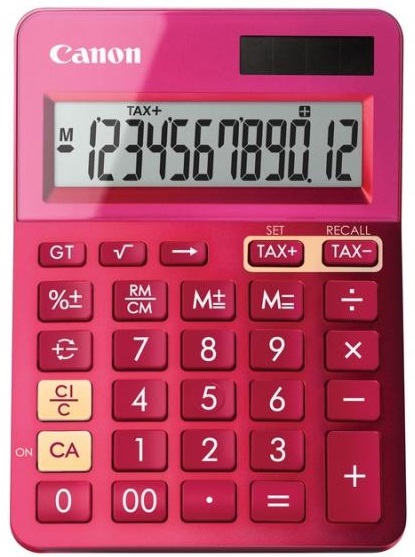 Calculator de birou, 12 digiti, roz, CANON LS-123K