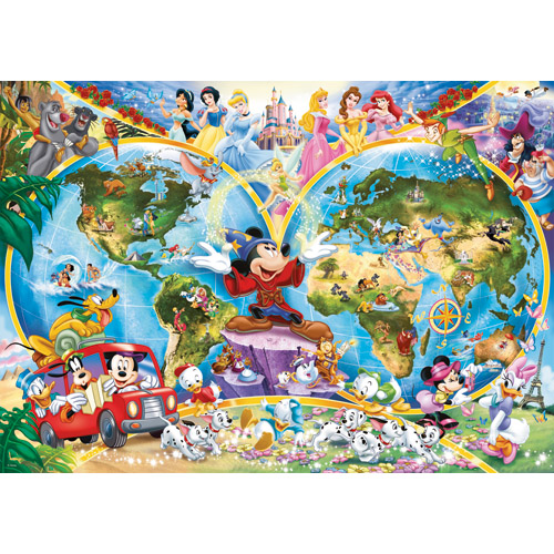 Puzzle harta lumii Disney, 1000 piese, RAVENSBURGER Puzzle Adulti