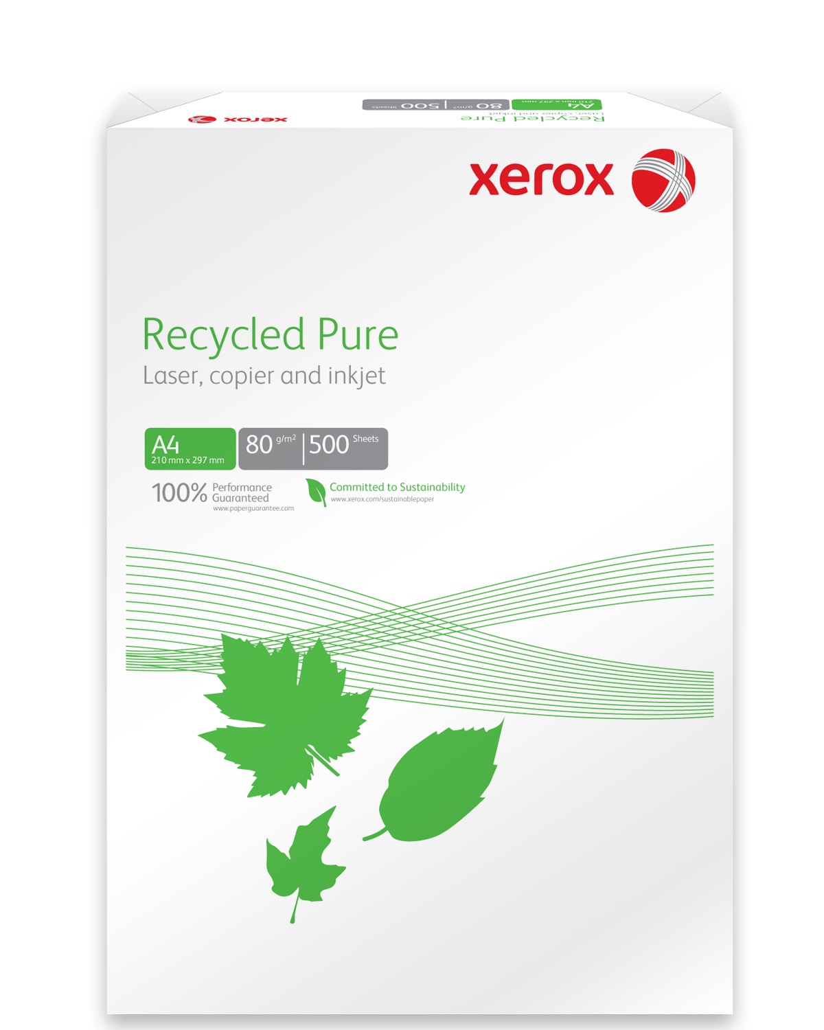 Hartie reciclata A4, 80 g/mp, 500 coli/top, XEROX Recycled Pure
