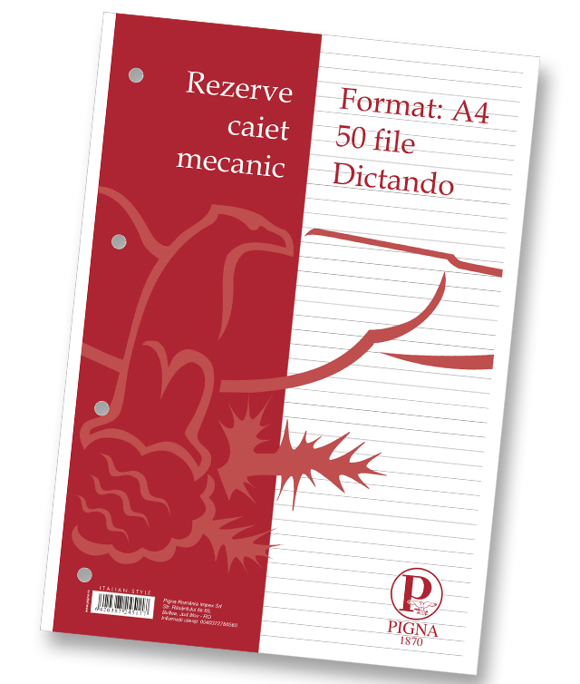 Rezerve pentru caiet mecanic A4 50 file dictando PIGNA Clasic
